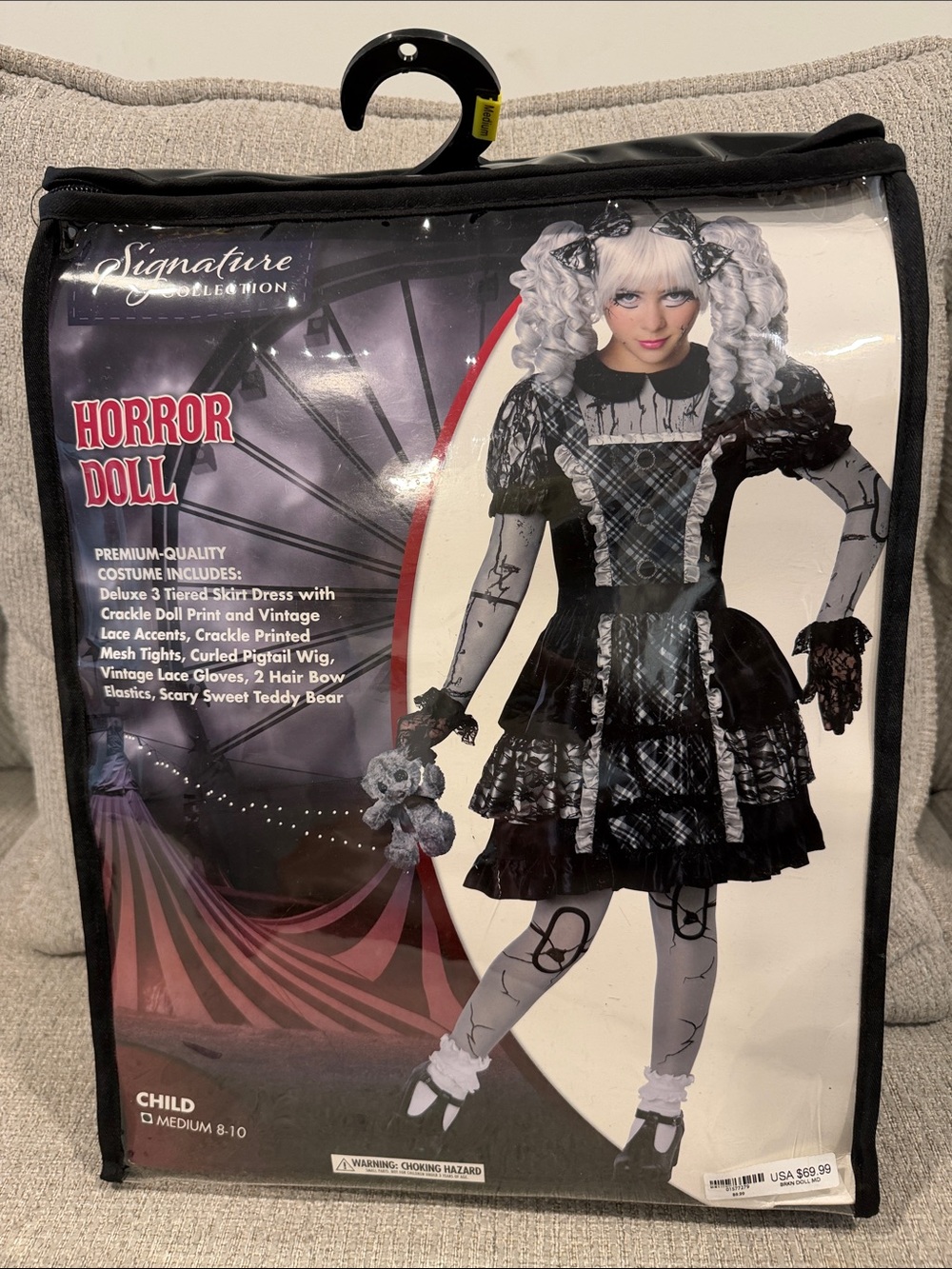 Horror Doll Costume for Kids - Black & White